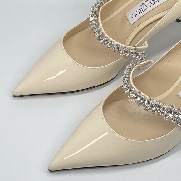 Jimmy Choo Bing Patent Crystal-Strap Pumps size 38 - Picture 8 of 16